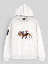 Brandahub sweartshirts premium Rl triple pony Fleece hoodie (light heather grey)