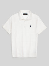 RL cable knit polo-white