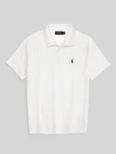 RL cable knit polo-white