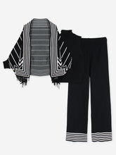 The Metropolis Graphic Stripe 3-Piece Set (Black)