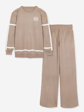 brandahub knit co-ord sets Free size The Lwe Striped Knit Co-ord Set (Beige)