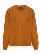 RL Cable-Knit Cotton Sweater (camel brown)