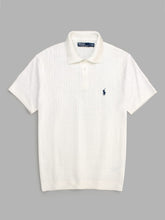 Brandahub polo shirts RL cable knit polo-white