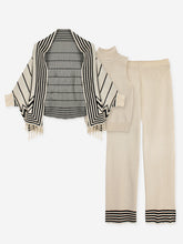 The Metropolis Graphic Stripe 3-Piece Set (Cream)