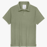 Premium Zr Waffle knit johnny collar polo-(olive green)