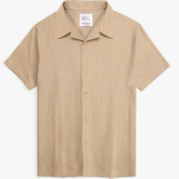 Premium Zr Waffle knit Resort collar shirt-(khaki)
