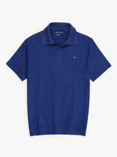 Th knit polo- blue