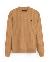 RL Cable-Knit Cotton Sweater (Camel)