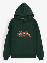 premium Rl triple pony Fleece hoodie (British green)