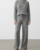 brandahub knit co-ord sets Free size The Dynasty Frog Button Knit Set (grey)