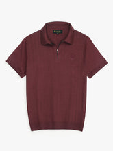 LP knit polo-maroon