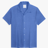 Brandahub polo shirts Premium Zr Waffle knit Resort collar shirt-(blue)