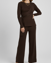 The Aura Asymmetrical Tie-Knit Set (black)