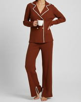 The Riviera Scallop-Trim Knit Set (rust)