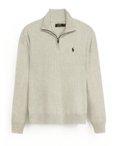 Brandahub sweaters RL Rib Knit Half Zipper Cotton Sweater (beige)
