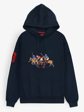 premium Rl triple pony Fleece hoodie (Navy blue)