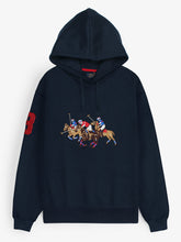 Brandahub sweartshirts premium Rl triple pony Fleece hoodie (Navy blue)
