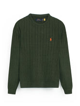 RL Cable-Knit Cotton Sweater (olive green)