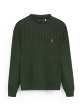 Brandahub sweaters RL Cable-Knit Cotton Sweater (olive green)