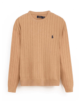 Brandahub sweaters RL Cable-Knit Cotton Sweater (tan)