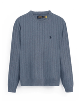 Brandahub sweaters RL Cable-Knit Cotton Sweater (powder blue)
