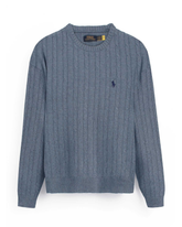 RL Cable-Knit Cotton Sweater (powder blue)