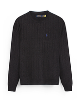 RL Cable-Knit Cotton Sweater (Charcoal)