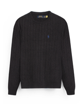 Brandahub sweaters RL Cable-Knit Cotton Sweater (Charcoal)