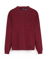 Brandahub sweaters RL Cable-Knit Cotton Sweater (maroon)