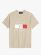 Brandahub T-shirts Th printed flag tshirt-beige