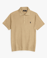 RL cable knit polo-khaki
