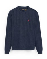 Brandahub sweaters RL Cable-Knit Cotton Sweater (heather navy)