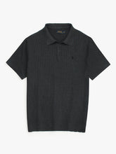 Brandahub polo shirts RL cable knit polo-charcoal grey