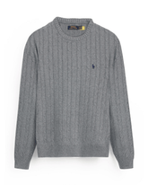 Brandahub sweaters RL Cable-Knit Cotton Sweater (heather grey)