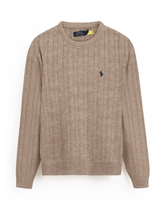 Brandahub sweaters RL Cable-Knit Cotton Sweater (taupe)