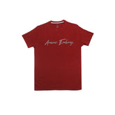 A.r.m.a.n.i emb T Shirt-maroon - brandahub