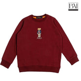 polo bear kids sweartshirt maroon - brandahub