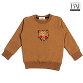 knz kids sweartshirt camel brown - brandahub