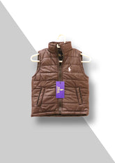 Brandahub puffer polo kids half sleeve puffer chocolate brown