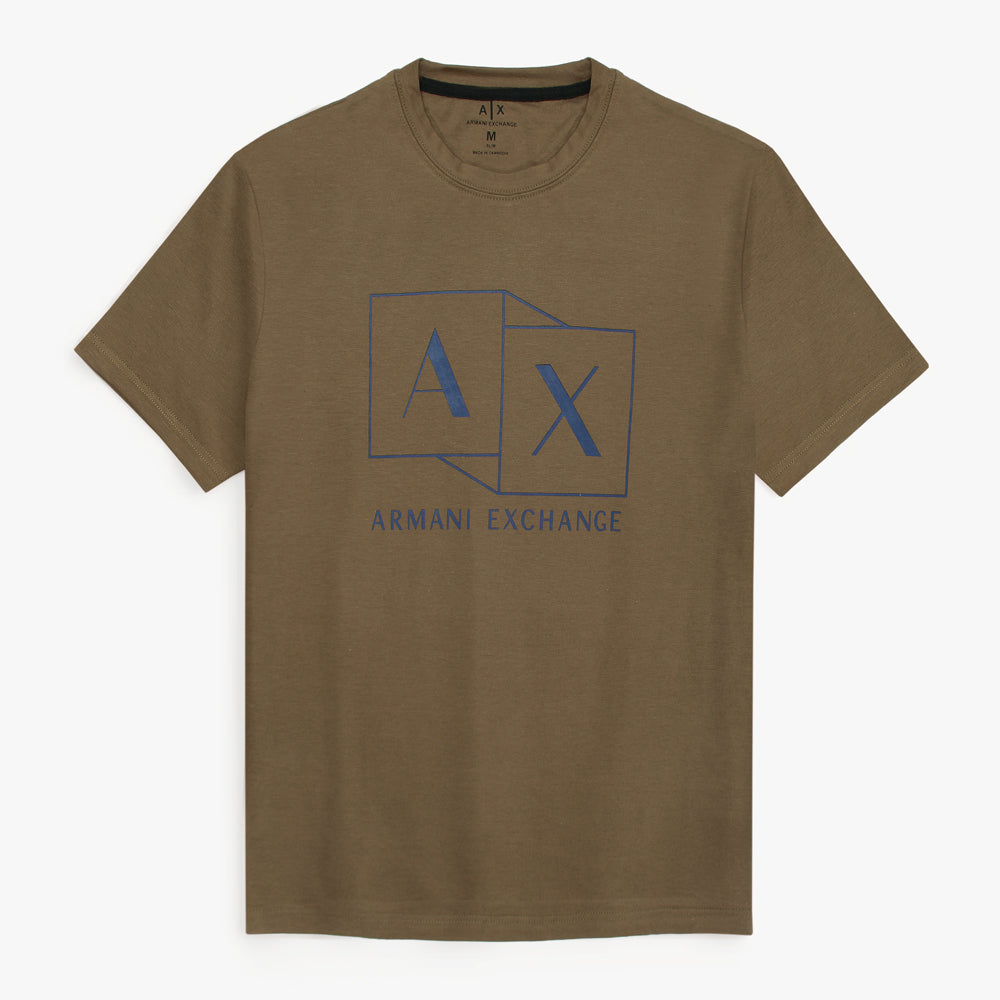 AX Printed tshirt-camel brown