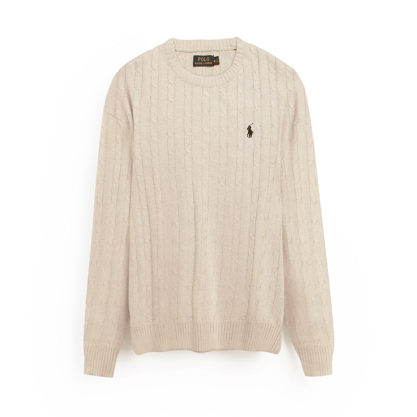RL Cable-Knit Cotton Sweater (beige) – brandahub