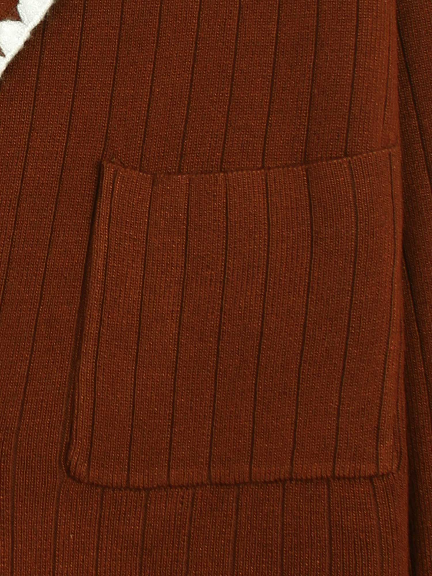 The Riviera Scallop-Trim Knit Set (rust)