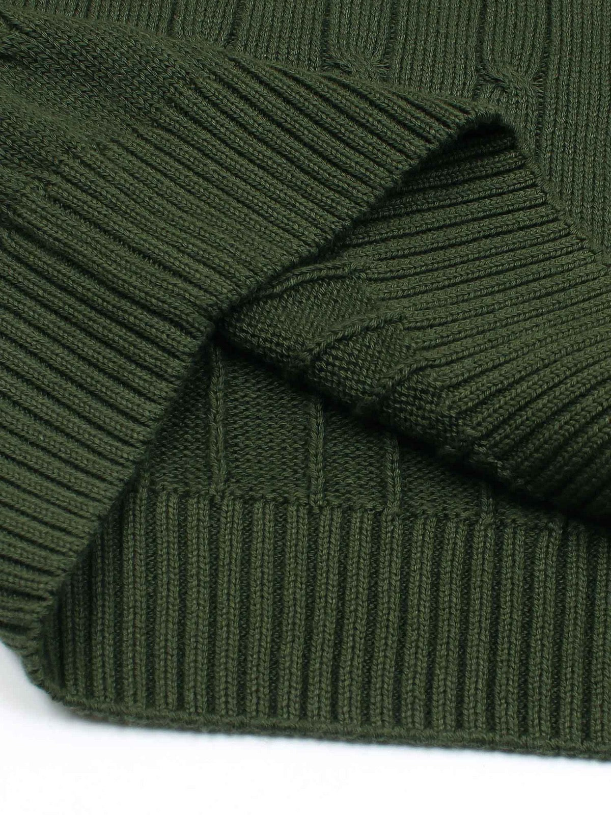RL Cable-Knit Cotton Sweater (olive green)