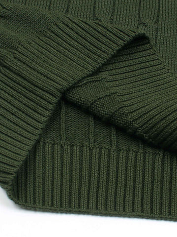 RL Cable-Knit Cotton Sweater (olive green)