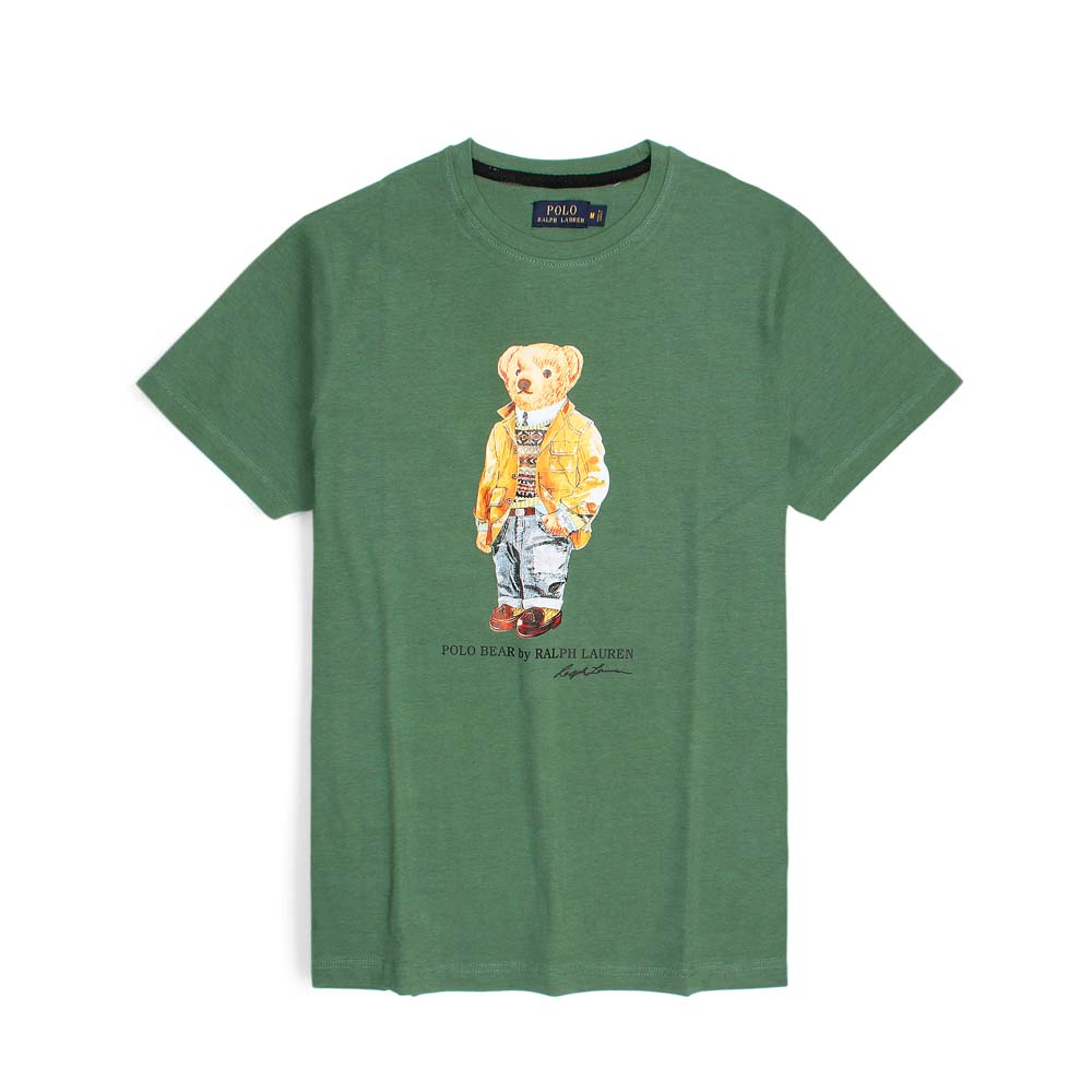 PRL bear T Shirt-olive green