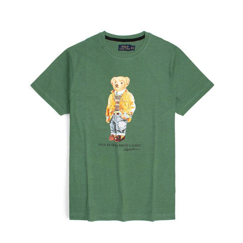 PRL bear T Shirt-olive green