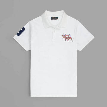 RL triple pony polo-white