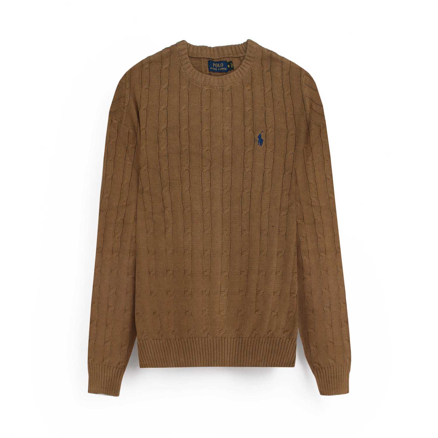 RL Cable-Knit Cotton Sweater (brown)