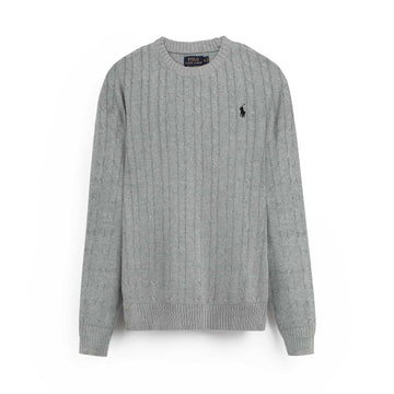 RL Cable-Knit Cotton Sweater (heather grey)