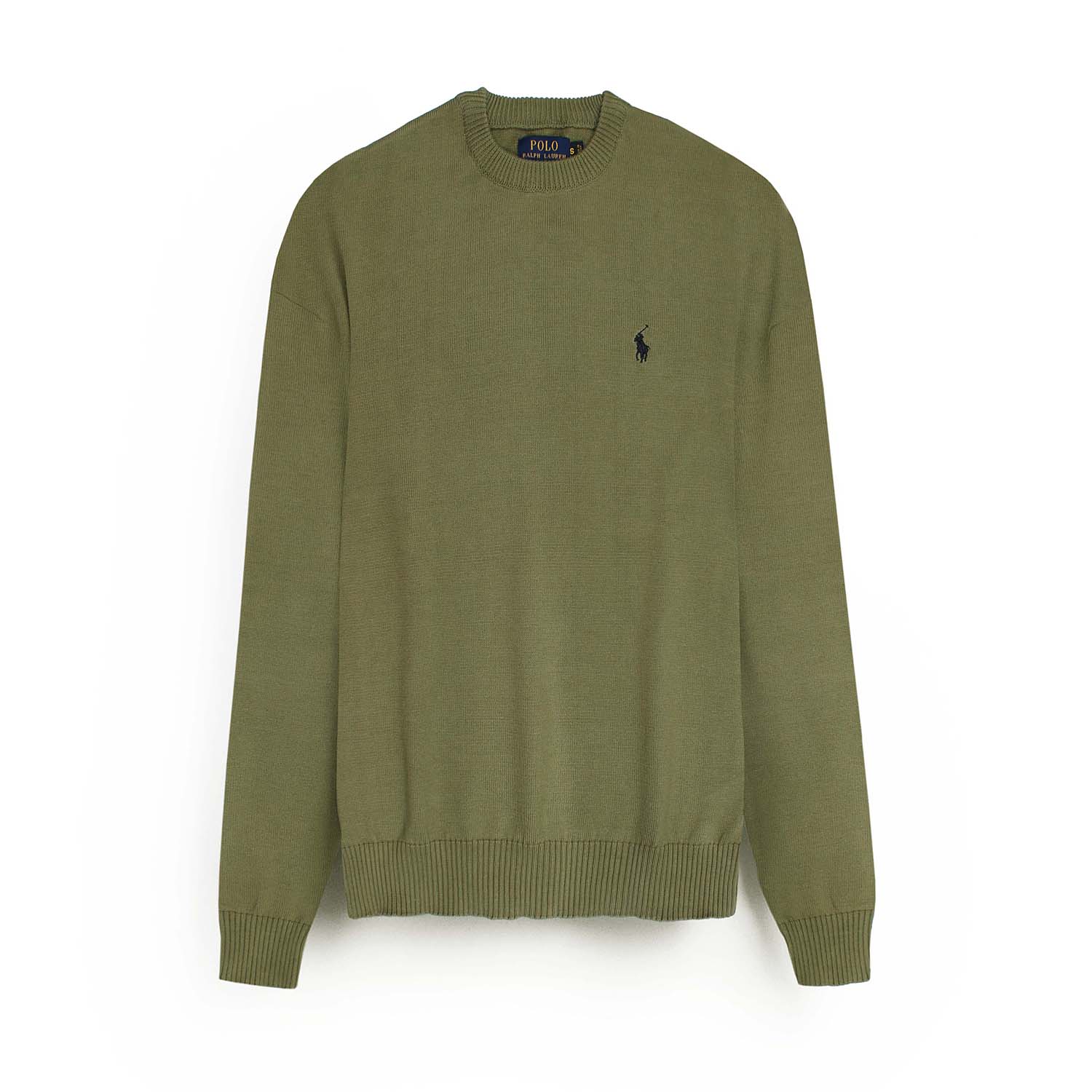 RL Crew neck Cotton Sweater (olive green)